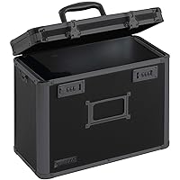 Vaultz File Organizer Storage Box - 14 x 7 x 12.19 Inch Letter Size, Portable Locking Storage Totes with Dual Combination Locks for Filing Office Documents - Super Tactical