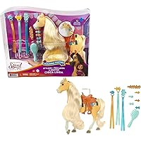 Mattel Spirit Untamed Miradero Festival Styling Chica Linda Horse (8-in) with Long Mane and Tail & Hair Play Accessories, Great Gift for Ages 3 Years Old & Up