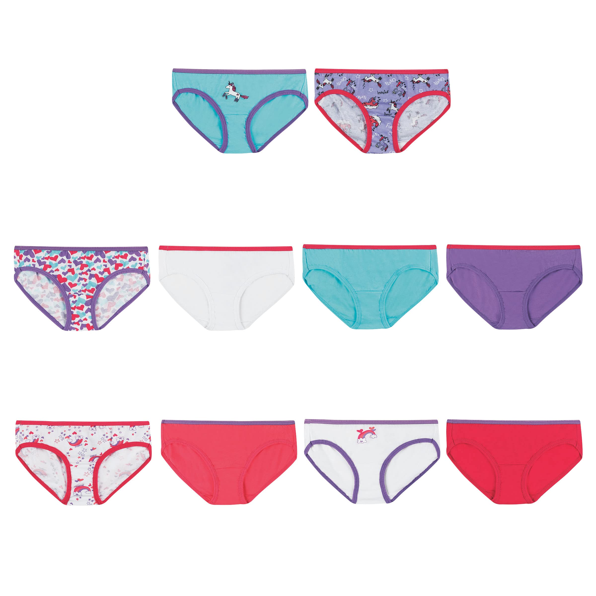 Buy Hanes Girls and Toddler Underwear, Cotton Knit Tagless Brief, Hipster,  and Bikini Panties, Multipack (Colors May Vary)