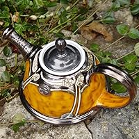 Wheelthrown Orange Pottery Teapot - Elegant Wedding Gift - Handmade Ceramic Tea Pot - Home Decor - Orange, Gray, White Colors