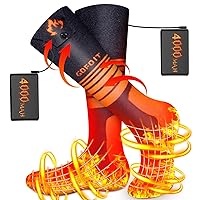 Electric Heated Socks for Men & Women, Upgraded 4000mAh Rechargeable Heated Socks with 360° Heating, 3 Heat Settings, Battery Operated Machine Washable Foot Warmer for Hunting Hiking Ski Camping