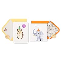 Papyrus Birthday Cards for Kids, Hedgehog and Elephant (2-Count)