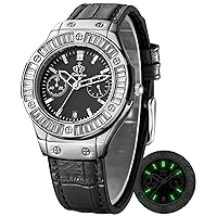 Watches for Women Quartz Silicone Strap Wrist Watch Diamond Fashion Luxury Waterproof Leather Strap Date Slim Watch Black Watch Gift for Women