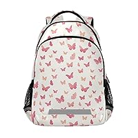 ALAZA Watercolor Pink Butterfly Backpack Purse for Women Men Personalized Laptop Notebook Tablet School Bag Stylish Casual Daypack, 13 14 15.6 inch