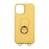 ZIFENGXUAN-Wallet Case for iPhone 15Pro Max/15 Pro/15 Plus/15, Leather Cover with Card Holder Slot Crossbody Strap Ring Stand Shell Women Girls (15 Pro,Yellow)