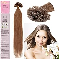 Straight Pre Bonded Nail U Tip Keratin Remy Human Hair Extensions 100s(16''0.4g/s,#08 Chesnut Brown)