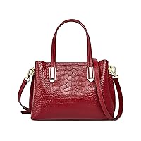 Designer Crocodile Pattern Genuine Leather Purses and Handbags for Women Ladies Top-Handle Satchel Tote Bags Shoulder Bag