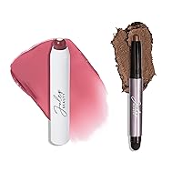 Julep Eyeshadow 101 Crème to Powder Waterproof Eyeshadow Stick, Cocoa Shimmer & It's Balm Lip Balm Crayon, Full-Coverage Lipstick & Lip Moisturizer with Semi Gloss Finish, Island Blossom