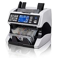 MUNBYN Bank Grade Money Counter Machine Mixed Denomination, Value Counting, Serial Number, Multi-Currency, 2CIS/UV/IR/MG/MT Counterfeit Detection, Printer Enabled Bill Value Counter, 2 Years Warranty