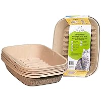 Kitty Sift (Set of 1 Litter Box & 5 Sifting Liners) Sustainable, Clean, Sifting, Disposable Cat Litter Box Kit - Large, 6-Set Kit