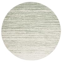 SAFAVIEH Adirondack Collection Area Rug - 6' Round, Sage & Ivory, Modern Ombre Design, Non-Shedding & Easy Care, Ideal for High Traffic Areas in Living Room, Bedroom (ADR113X)