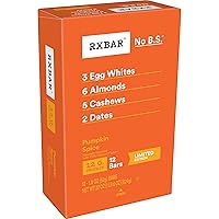 RXBAR Protein Bars, 12g Protein, Gluten Free Snacks, Pumpkin Spice, 22oz Box (12 Bars)