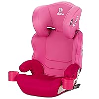 Diono Everett NXT High Back Booster Car Seat with Rigid Latch, Lightweight Slim Fit Design, 8 Years 1 Booster Seat, Pink Cotton Candy