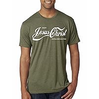 Enjoy Jesus Christ and Thou Shalt Never Thirst Coke Parody Inspirational/Christian Mens Premium Tri Blend T-Shirt