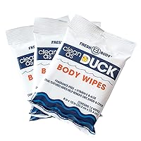 Clean As Duck Shower Body Wipes (3 Pack, 36 Wipes) - Textured Rinse-Free Body Cleansing Wipes for Adults with Vitamin E & Aloe - No Added Fragrance, Sulfates or Parabens