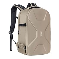 MOSISO Camera Backpack, DSLR/SLR/Mirrorless Photography Camera Bag 15-16 inch Waterproof Hardshell Case with Tripod Holder&Laptop Compartment Compatible with Canon/Nikon/Sony, Camel