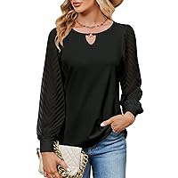 Blooming Jelly Womens Business Dressy Casual Top Long Sleeve Work Shirt Keyhole Cute Blouse 2023