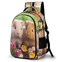 Cute Guinea Pig Travel Backpack Double Layers Laptop Backpack Durable Daypack for Men Women