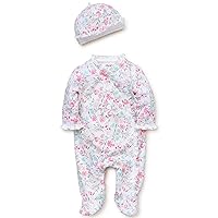Little Me Baby Clothes & Outfits - Girls One Piece Hat & Footed Sleeper Pajamas - Newborn, Watercolor
