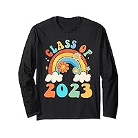 Class Of 2023 Senior 23 Grad Retro Groovy Long Sleeve T-Shirt
