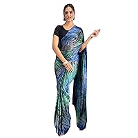 Indian Silk One Minute saree ready to wear silk sari for Women with unstitch blouse (ST-054)