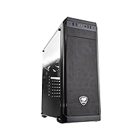 Cougar MX330-G MX330 Mid Tower Case with Full Tempered Glass Window and USB 3.0 , black
