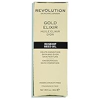 Revolution Skincare Gold Elixir, Body & Face Oil, Rosehip Seed Oil, Deeply Nourishes Skin, Suitable For Dry & Combination Skin, Vegan & Cruelty-Free, 1.05fl.oz/30ml