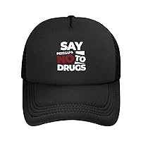 Say Perhaps to Drugs Hat Adjustable Mesh Baseball Cap Funny Gift Women Men Trucker Hats