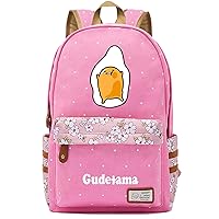 Unisex Kids Large Gudetama Graphic Bookbag Casual Travel Knapsack-Lightweight Daypack for Boys Girls