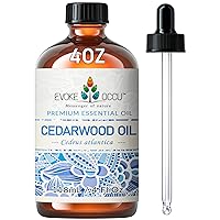 EVOKE OCCU Cedarwood Essential Oil 4 Oz, Pure Cedarwood Oil for Home Diffuser Skin Massage Candle Soap Making- 4 FL Oz