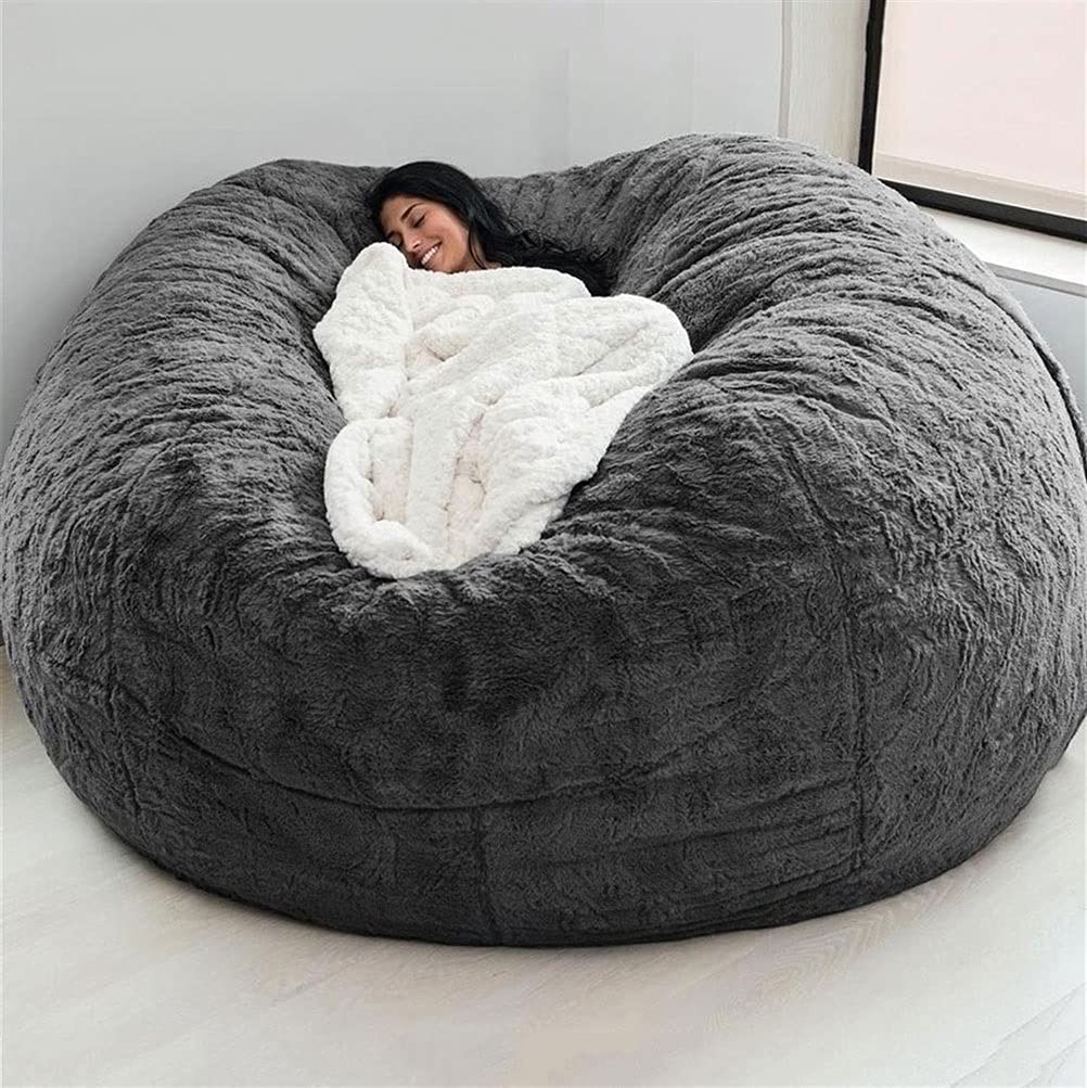 Bean Bag Chair,7ft Giant Fur Bean Bag Cover Soft Fluffy Fur Portable Living  Room Sofa Bed for Kids,Adults,Teensbr(Color:3,Size:6ft) Happy Life price in  Saudi Arabia | Amazon Saudi Arabia | kanbkam