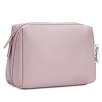 Small Makeup Bag for Purse Travel Makeup Pouch Mini Cosmetic Bag for Women (Dusty Rose, Small)