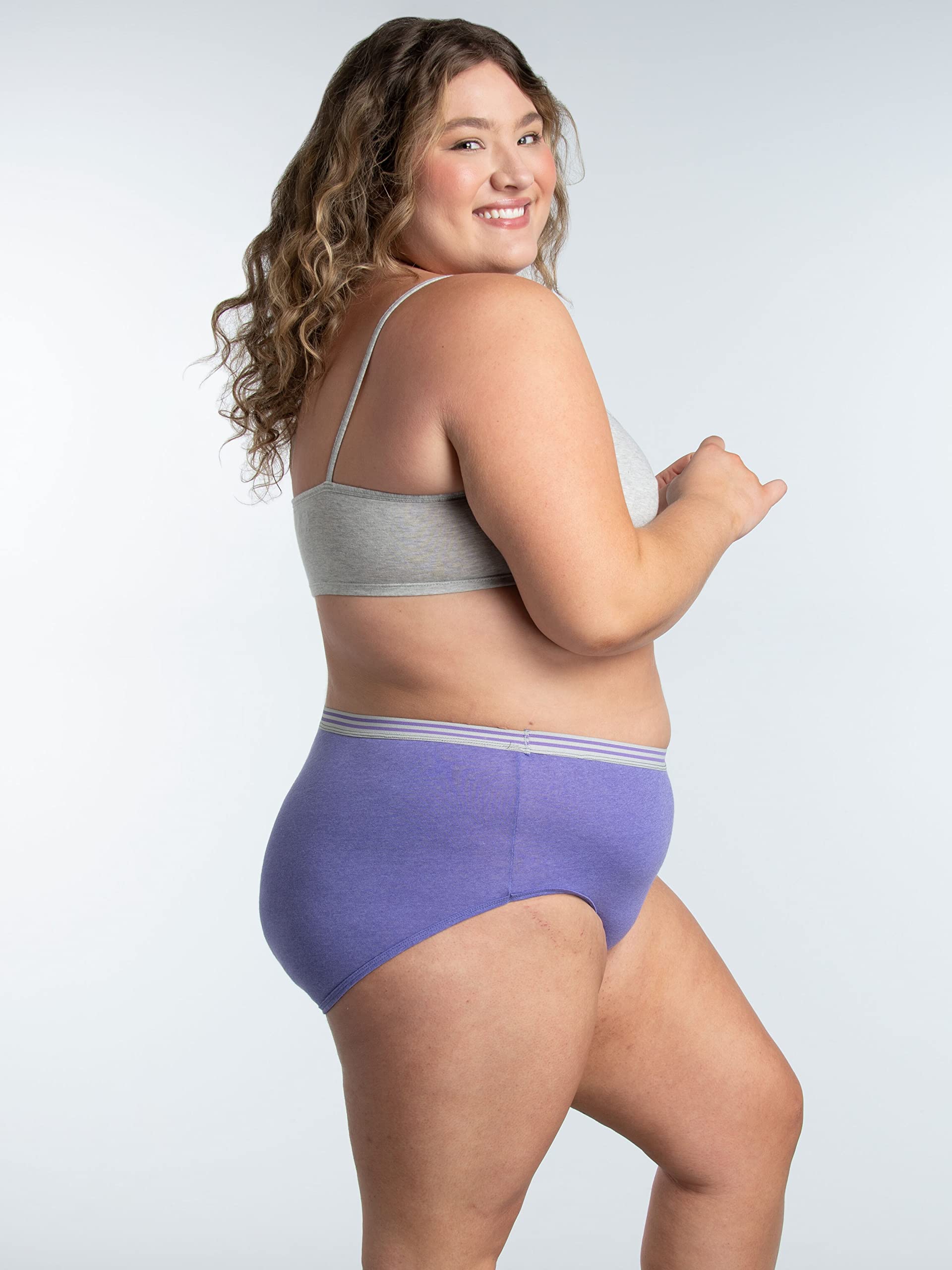 Fruit of the Loom Women's Eversoft Cotton Brief Underwear, Tag Free & Breathable, Available in Plus Size