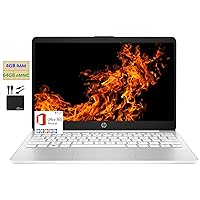 HP 2021 Newest 11.6 inch Thin Light HD Laptop Computer, Intel Celeron N4020 up to 2.8 GHz, 4GB DDR4, 64GB eMMC, WiFi, Webcam, 1-Year Office 365, Up 11 Hours, Windows 10 S, White + Marxsol Cables