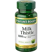 Nature's Bounty Milk Thistle, Herbal Health Supplement, Supports Liver Health, 1000 mg, 50 softgels