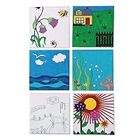 S & S Worldwide Paint-Your-Own Designer Canvas Set I, 2 each of 6 Pre-Printed Designs, Great For Kids & Adults, DIY Ready To Paint, 6-1/2