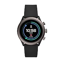 Fossil Men's Sport Heart Rate Metal and Silicone Touchscreen Smartwatch, Color: Grey, Black (FTW4019)