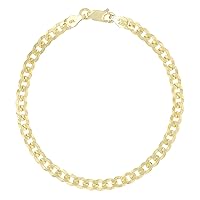 DECADENCE 14K Yellow Gold Plated Silver 3mm-16mm Cuban Curb Chain | 925 Italian Chain | Solid 925 Italian Curb Link Chain For Men