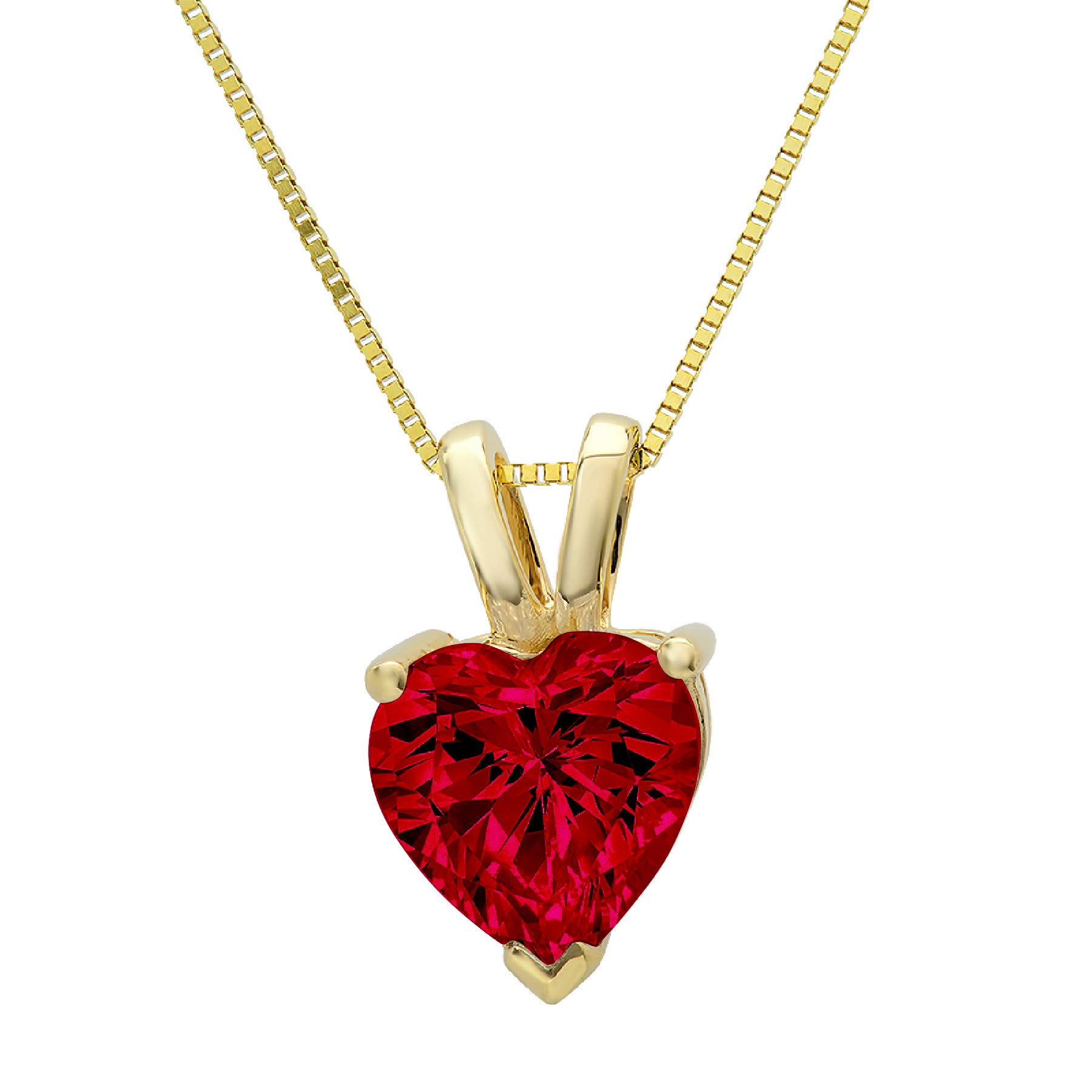 Clara Pucci 2.0 ct Brilliant Heart Cut Solitaire Pendant Necklace - Genuine Natural Pomegranate Red Garnet Jewelry VVS1 D - 16