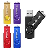 USB Flash Drive, 8GB USB 2.0 Rotatable Memory Stick Date Storage Pendrive Thumb Drives (5 Pack)