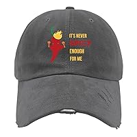 It's Never Spicy Enough for Me Cap Mountain Hat Dark Grey Mens Hats Gifts for Grandma Baseball Cap