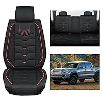 Nilight Car Seat Covers Custom Fit 2005-2024 Toyota Tacoma Double Cab, Extended Cab, Crew Cab Waterproof Leather Cushion Full Set with Split Bench 40/60 for SR5 TRD Sport Limited, 2 Years Warranty