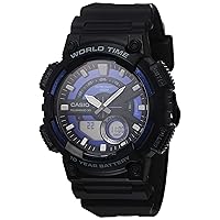 Casio Casual Watch AEQ-110W-2A2VCF, black/blue, Strap