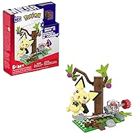 MEGA Pokémon Action Figure Building Toys Set, Pichu's Forest Forage with 84 Pieces, Motion and 1 Poseable and Buildable Character