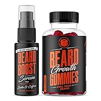 Wild Willies Beard Growth Serum & Gummies Supplement Set - Natural Beard Care with Biotin & Caffeine for Thicker, Fuller, & Healthier Beard - Formulated with Biositol Complex & Hair Grooming Nutrients