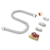 Stanbroil One Stop Gas Appliance Hook Up Kit - Brass Gas Ball Valve and Flexible Gas Connector with Fittings for Garage Heaters, Gas Stoves, Wall Mounted Heaters, Gas Fireplace and Gas Dryer
