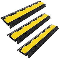 3 Pack of 2 Channel 12000lbs per Axle Capacity Protective Wire Cord Cable Protector,Cable Protector,Speed Bumps,Hose Protector Ramps for Wire Cover Ramp Driveway…