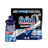 Finish - Quantum with Activblu technology - 64ct - Dishwasher Detergent - Dishwashing Tablets with Finish Jet-Dry Rinse Aid, Dishwasher Rinse Agent & Drying Agent, 8.45 Fl Oz