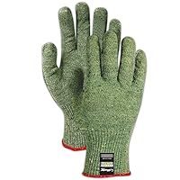 MAGID AX150 CutMaster Aramax XT Lightweight Blended Seamless Machine Knit Glove, Work, Size 6, Yellow/Green (One Dozen)