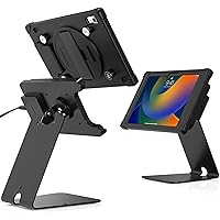 Desktop Kiosk POS Stand for iPad 10th Gen with Wireless Charging Case - Durable Steel Material - Quick Release Function with Magnetized Plate for iPad 10th Gen 10.9